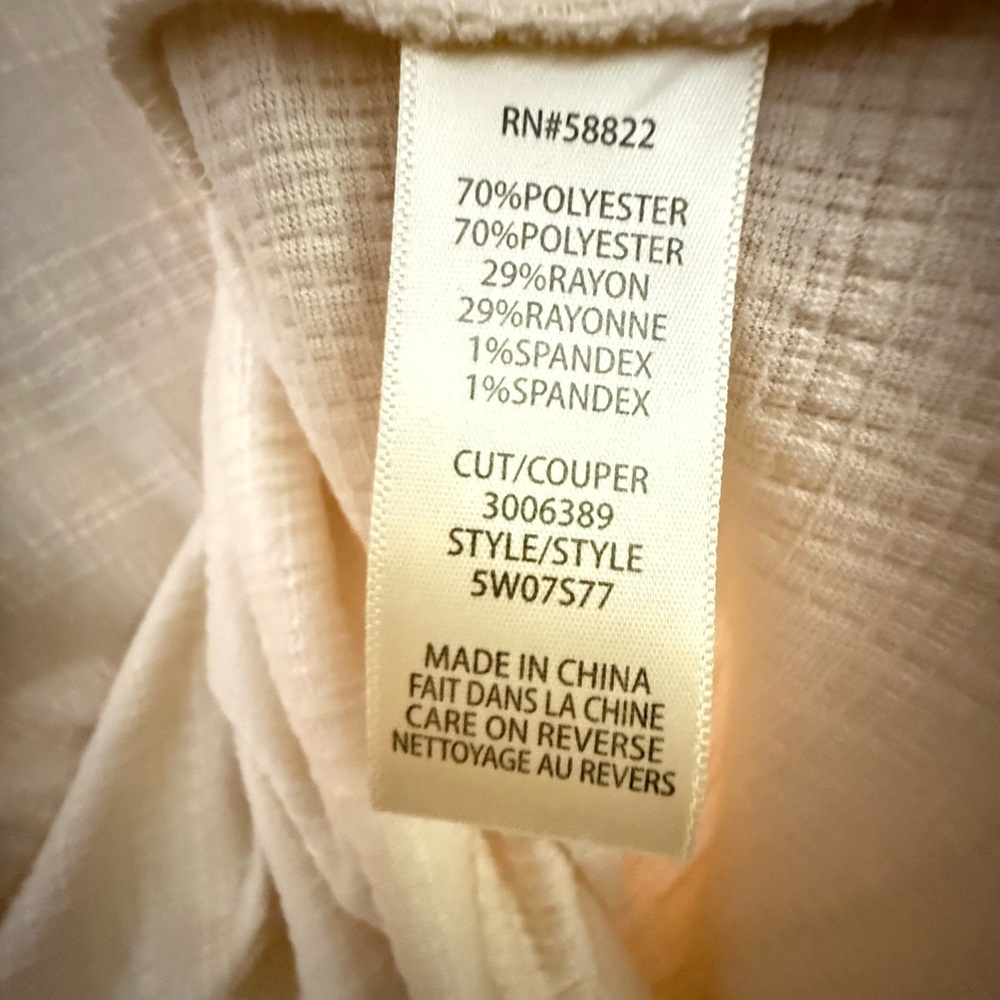 Max Studio Cream Blouse with V-Neck - Picture 2 of 2